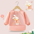 thumbnail image 2 of snilers Long Sleeved Bibs for Baby Girl Reversible Waterproof Bib with Sleeves Fall Winter Clothing Stain Resistance Smock Pullover Tops Size 110, 2 of 3