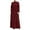 Wine, variant on Women Middle Arabic Style Stand Up Collar Zipper Cardigan With Pockets Temperament Loose Robe And Elegant Prayer Robe Dress