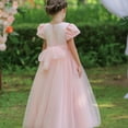 thumbnail image 6 of URMAGIC 3-13T Girl Puff Sleeve 3D Bow Princess Pageant Dresses Kids Floral Maxi Dress Vintage Lace Dance Prom Ball Gown, 6 of 6