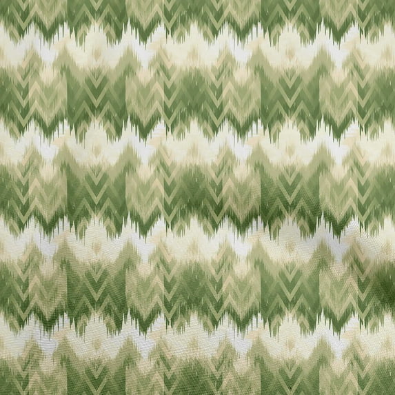 oneOone Cotton Poplin Green Fabric Flame Stitch Sewing Fabric By The Yard Printed Diy Clothing Sewing Supplies 56 Inch Wide