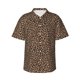 thumbnail image 1 of Balery Brown Leopard Camisas hawaianas de manga corta para hombre, camisas playeras de corte holgado, camisas de vacaciones con botones,Large, 1 of 7