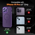 thumbnail image 7 of for iPhone 14 Pro Case Magnetic Compatible with MagSafe Slim Translucent Matte Phone Case Cover 6.1 inch, Deep Purple, 7 of 7