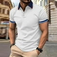 thumbnail image 1 of Adult Men Polo T Shirts Short Sleeve Button Tees Shirts Basic White Golf Tops, 1 of 4