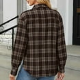 thumbnail image 4 of Sakmal Women Shirts Button Down Work Brown Shirts Plaid Collared Long Sleeve Tops for Women, 4 of 7