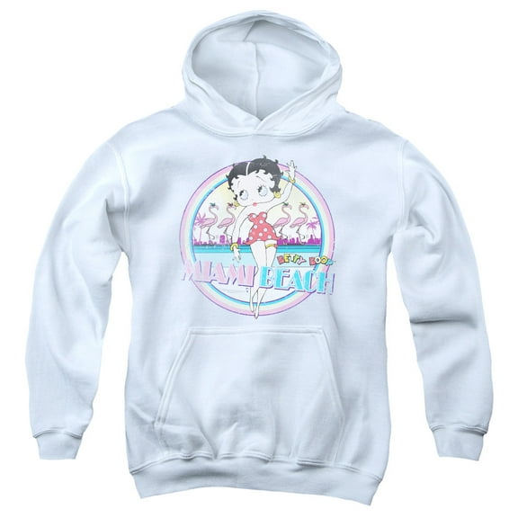 Betty Boop - Miami Beach - Youth Hooded Sweatshirt - Small