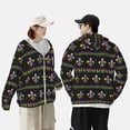 thumbnail image 4 of Vsdgher Mardi Gras Fleur de Lis Imprimé Sweat à Capuche Adulte pour Hommes Femmes, Manches Longues Protection Solaire Chemises de Pêche pour Course Athlétique Natation-TG, 4 of 7