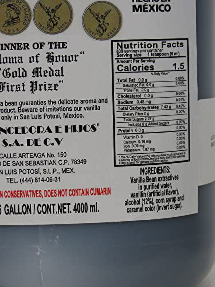 La Vencedora 1 Gallon 4 Liters Pure Mexican Vanilla Vainilla Extract From Mexico by La Vencedora