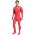 thumbnail image 2 of YONGHS Mens Spandex Open Face Zentai Suit Costume Back Zipper Unitard Full Cover Jumpsuit Bodysuit Red 180, 2 of 7