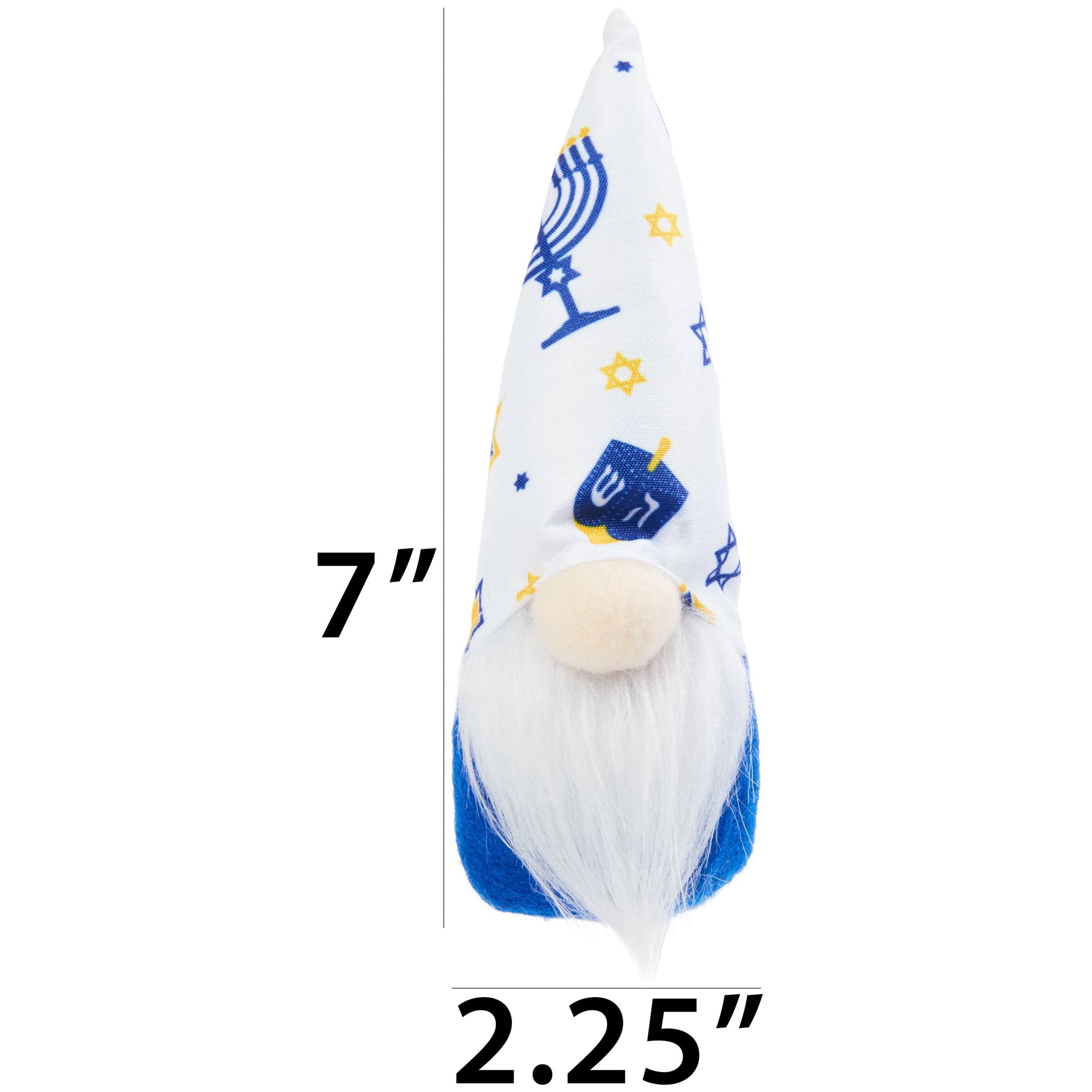 Hanukkah, White Menorah Gnome Tabletop Decoration, 7 inch, Way To Celebrate