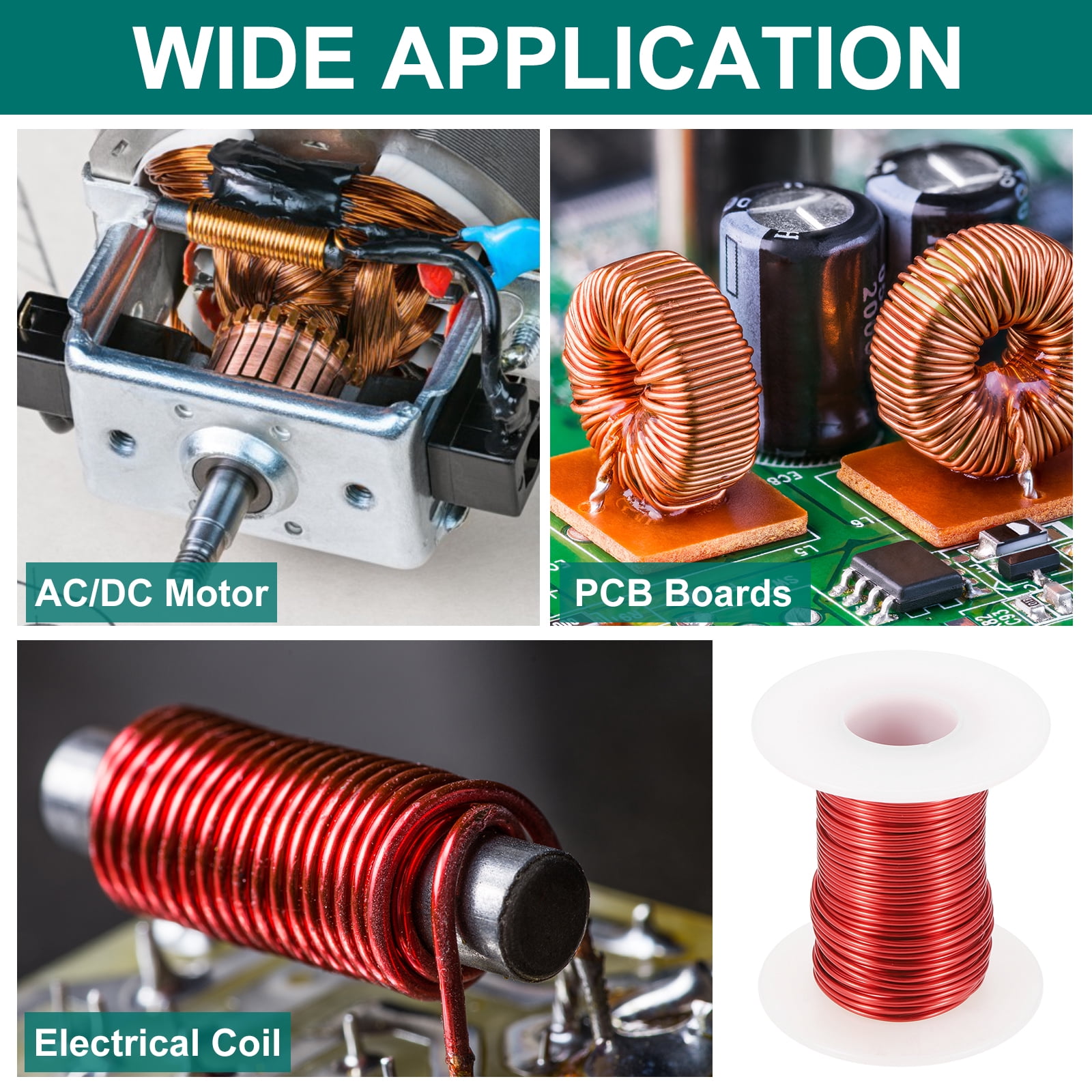 25 AWG Magnet Wire, 25 Gauge 8 oz Enameled Copper Wire, 155C(311F), Red,White