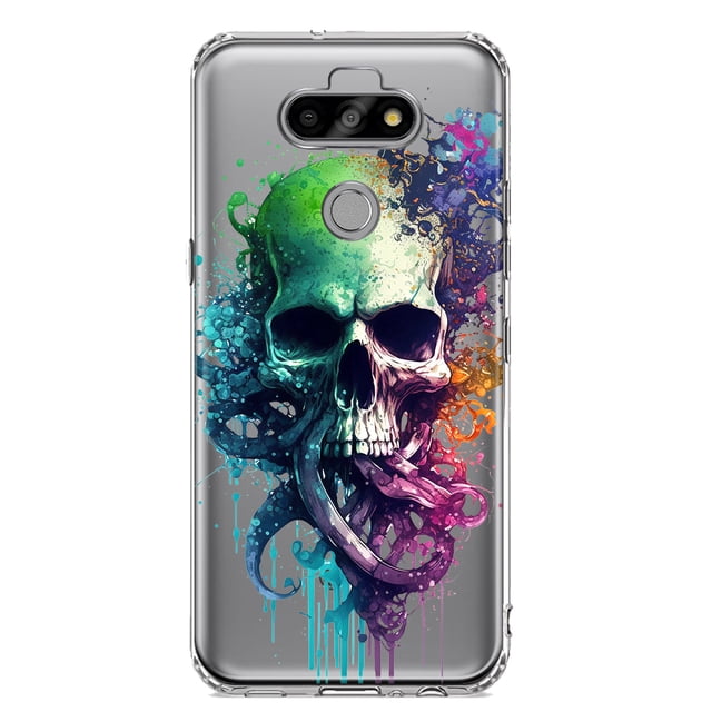 MUNDAZE LG Aristo 5/Phoenix 5/Risio 4 Shockproof Clear Hybrid Protective Phone Case Fantasy Octopus Tentacles Skull Cover