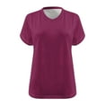 thumbnail image 2 of Jalioing Plus Size Women's T Shirt V Neck Short Sleeve Plain Basic Shirts Oversized Casual Summer Tees Tops, 2 of 4