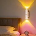 thumbnail image 4 of Smart Motion Sensor Night Light|RGB Color Changing Ambient Wall Light with Auto Dimming|Cat Eye Style LED Lamp for Bedroom,Hallway,Stairs No-Drill Installation(White), 4 of 8