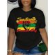 thumbnail image 1 of Juneteenth, Freedom Day 186, Black History, African American Print Crew Neck T-shirt, Four seasons casual short-sleeved round neck T-shirt, Women'S Clothing, 1 of 8