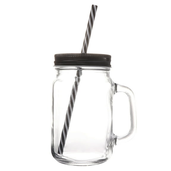 Water Mug Smoothie Cups Breakfast Mason Bottle with Straw Lid Juice Lovers Travel