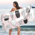 thumbnail image 6 of Coolnut Black and White Cactus Beach Towel Fast Drying Camping Towels Sand Free Beach Blanket Soft Absorbent Travel Sport Towel for Gym Bath Shower Swimming 31" x 71" Washcloth Gift, 6 of 7
