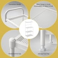 thumbnail image 4 of 4-Tier Kitchen Storage Cart with Microwave Stand, White Metal Bakers Rack for Oven and Utensils, 4 of 6