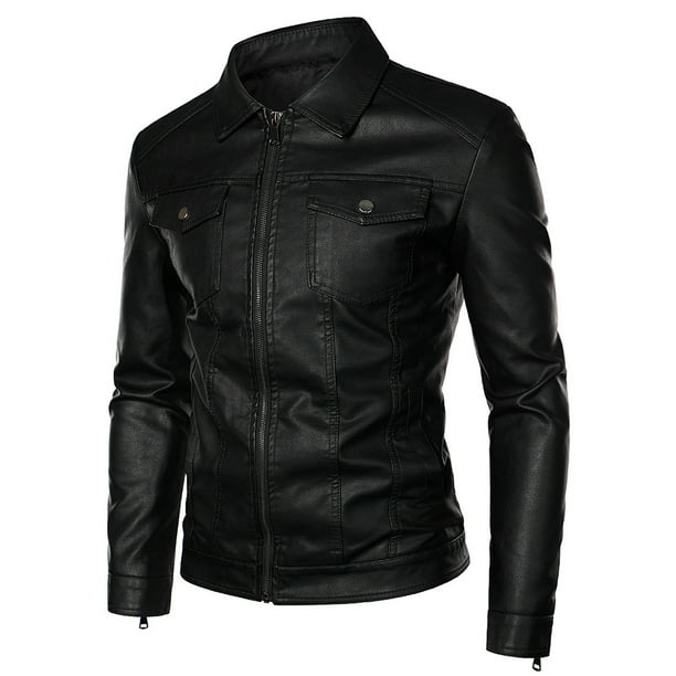 Fleece leather sale jacket