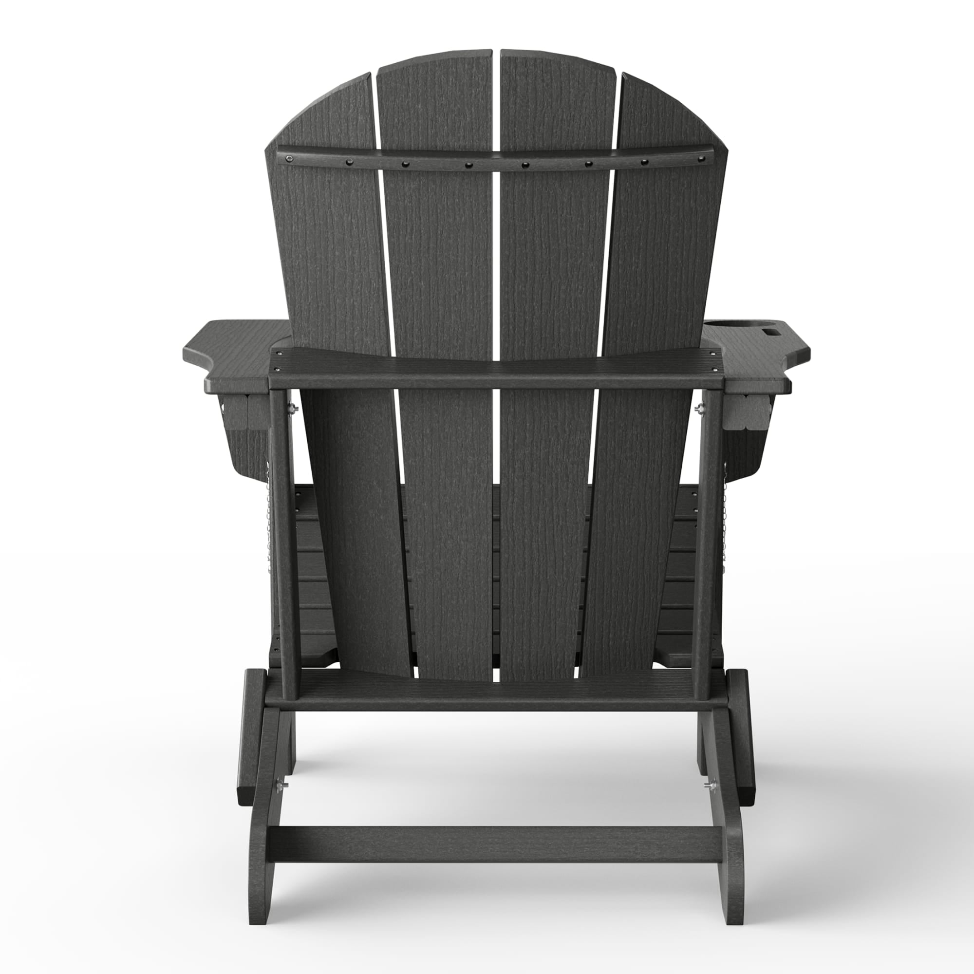 WestinTrends Nantucket Outdoor Patio HDPE Resin Folding Adirondack Chairs With Cup Holder and Phone Holder (Set of Two), Gray