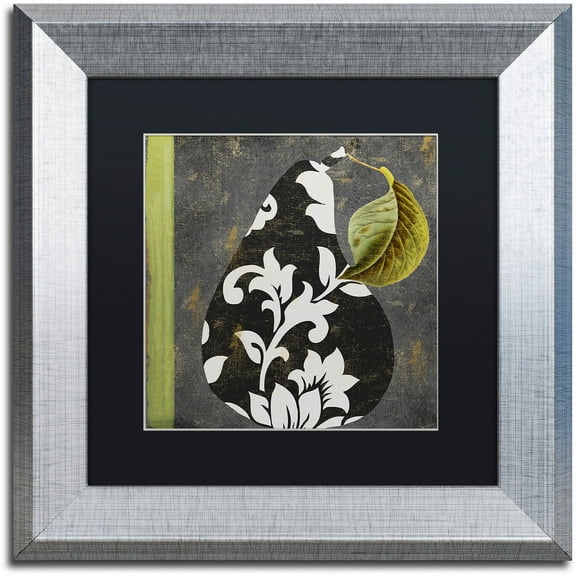 Trademark Fine Art "Decorative Pear II" Canvas Art by Color Bakery Black Matte, Silver Frame