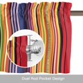thumbnail image 6 of Mexican Stripes Valance Curtain Rainbow Colorful Stripe Gradient Window Valances Rod Pocket Short Curtains Window Treatments for Kitchen Bedroom Bathroom Laundry 56" x 16", 6 of 9