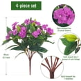 thumbnail image 2 of 4 Pcs 7Branches Fake Impatiens Artificial Flowers Fake Flowers Bouquet No Fade Faux Silk Plants for Wedding Garden Patio Balcony Porch Window Box Decor,Purple,UV Resistant, 2 of 9