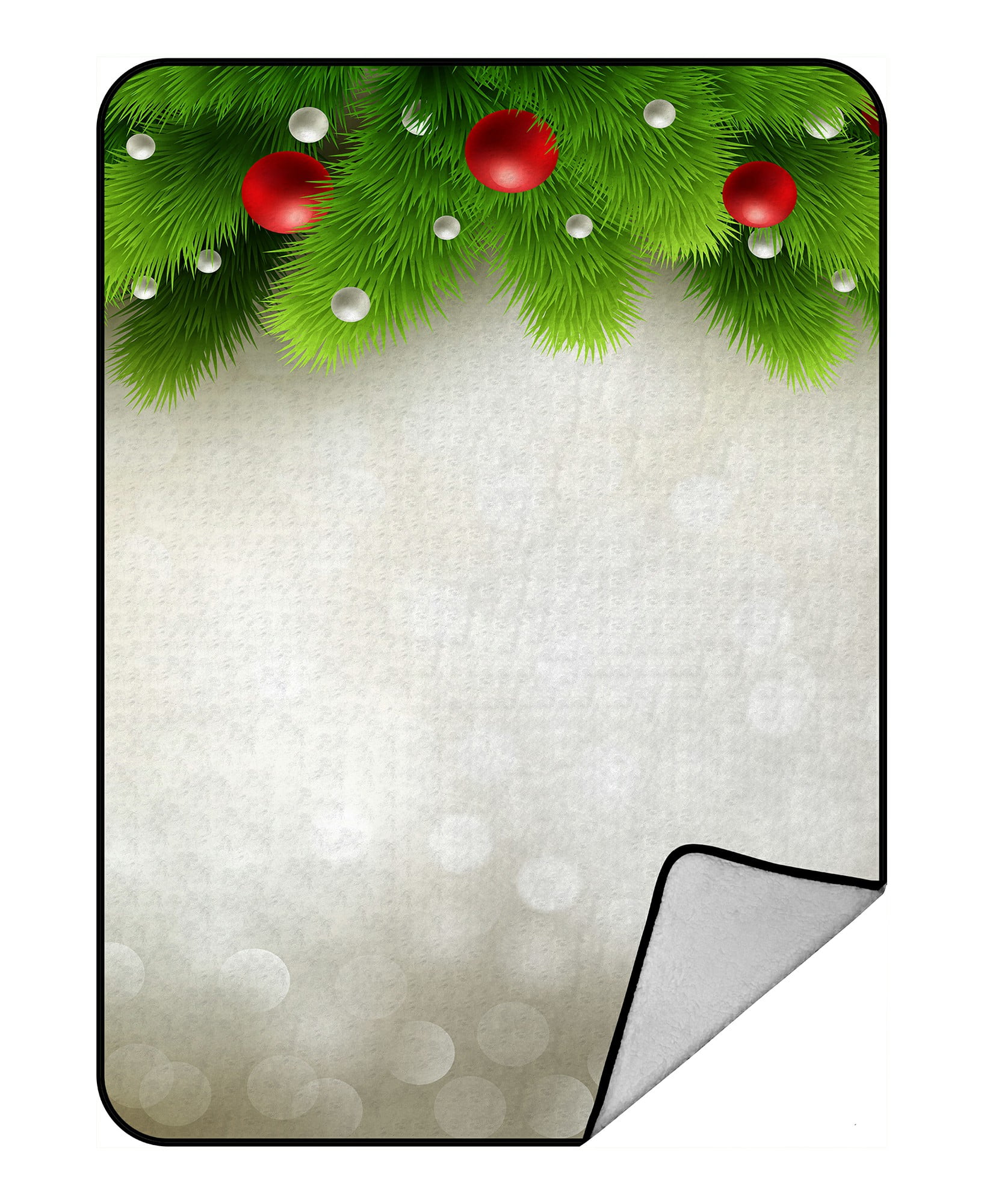 ECZJNT Winter green pine branch baubles Christmas tree Throw Blanket