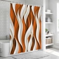 thumbnail image 5 of Shower Curtain Orange White Stripes Bathroom Curtains with Hooks, Waterproof Fabric Abstract Geometric Aesthetic Striped Bath Shower Curtains Set for Bathroom Bathtubs Decor 36x72 Inch, 5 of 9