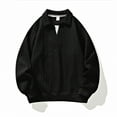 thumbnail image 5 of ZCFZJW Mens Knit Sweaters Lightweight Casual Long Sleeve Pullover Sweater Trendy Solid Color Basic V Neck Collared Sweater Golf Sweaters and Pullovers Black XL, 5 of 10