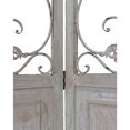 thumbnail image 6 of Romantic Whitewashed Scroll Three Panel Room Divider Screen, 6 of 7