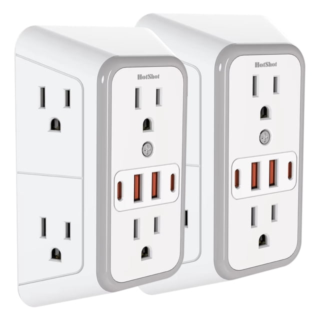 Multicontacto de Pared VentDepot MXELW-002 2 Piezas Blanco