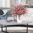 thumbnail image 2 of Morttic 6 Pcs Fake Fall Flowers Artificial Plants Outdoor Camellia UV Resistant Faux Plastic Flowers Greenery Shrubs Hanging Planter for Home Kitchen Garden Patio Window Decor (Pink), 2 of 14