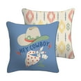 thumbnail image 3 of (2 pack) Mainstays 16" x 16" Hey Cowboy Reversible Decorative Outdoor Throw Pillow, Blue/Multi, 3 of 9