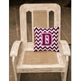 thumbnail image 2 of Letter D Chevron Maroon and White Fabric Decorative Pillow, 2 of 2