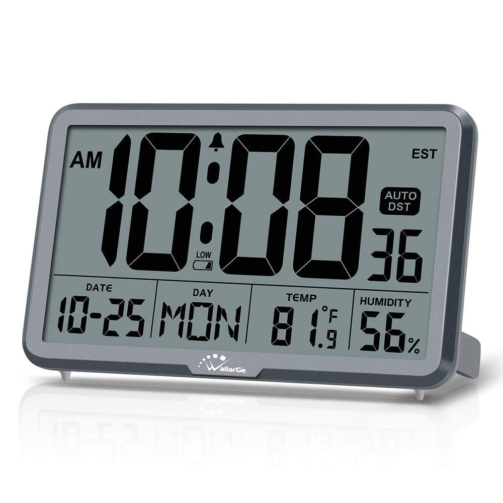 Led Alarm Clock Digital Wall Hanging Clock with Temperature Humidity Display 