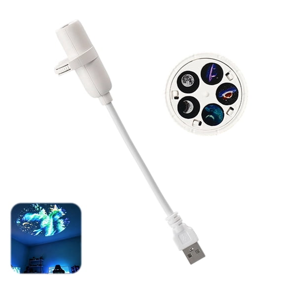 Ocean Projector Light - Fantasy Starry Sky Projector Galaxy Night Light with 5 Projection Patterns, USB Powered LED Starry Sky Lamp, 360 Degree Flexible Gooseneck Design, Bedroom Ceiling Decor, Mood