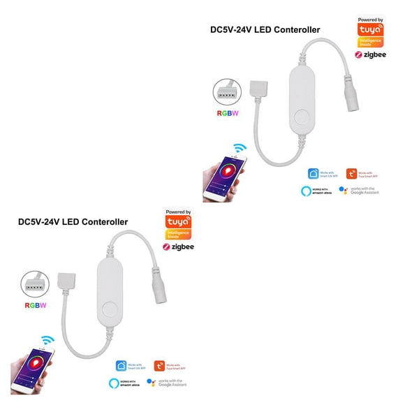 Sidaley Controlador de tira de luz LED RGB para teléfono inteligente, dormitorio remoto, Bar, película, música, ambiente, regulador de RGBW 5 agujeros 2piezas