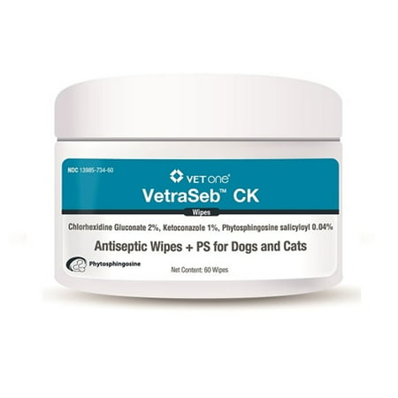 VETONE VetraSeb CK Antiseptic Wipes for Dogs & Cats