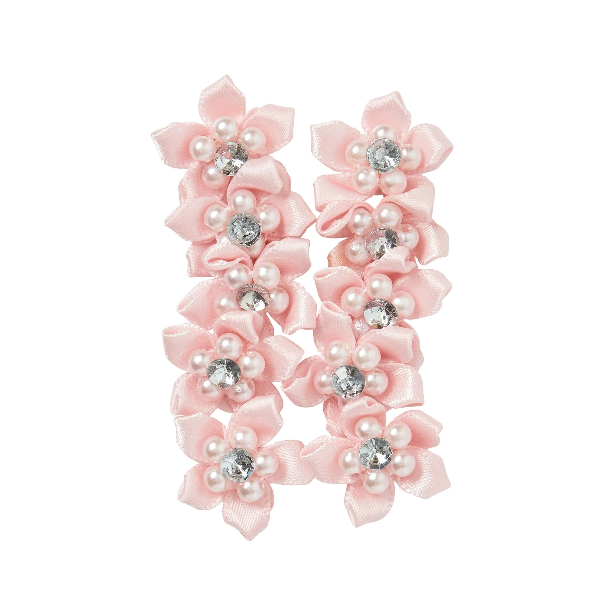 Hello Hobby Accessory Flowers with Gem, Pink, 10 piece