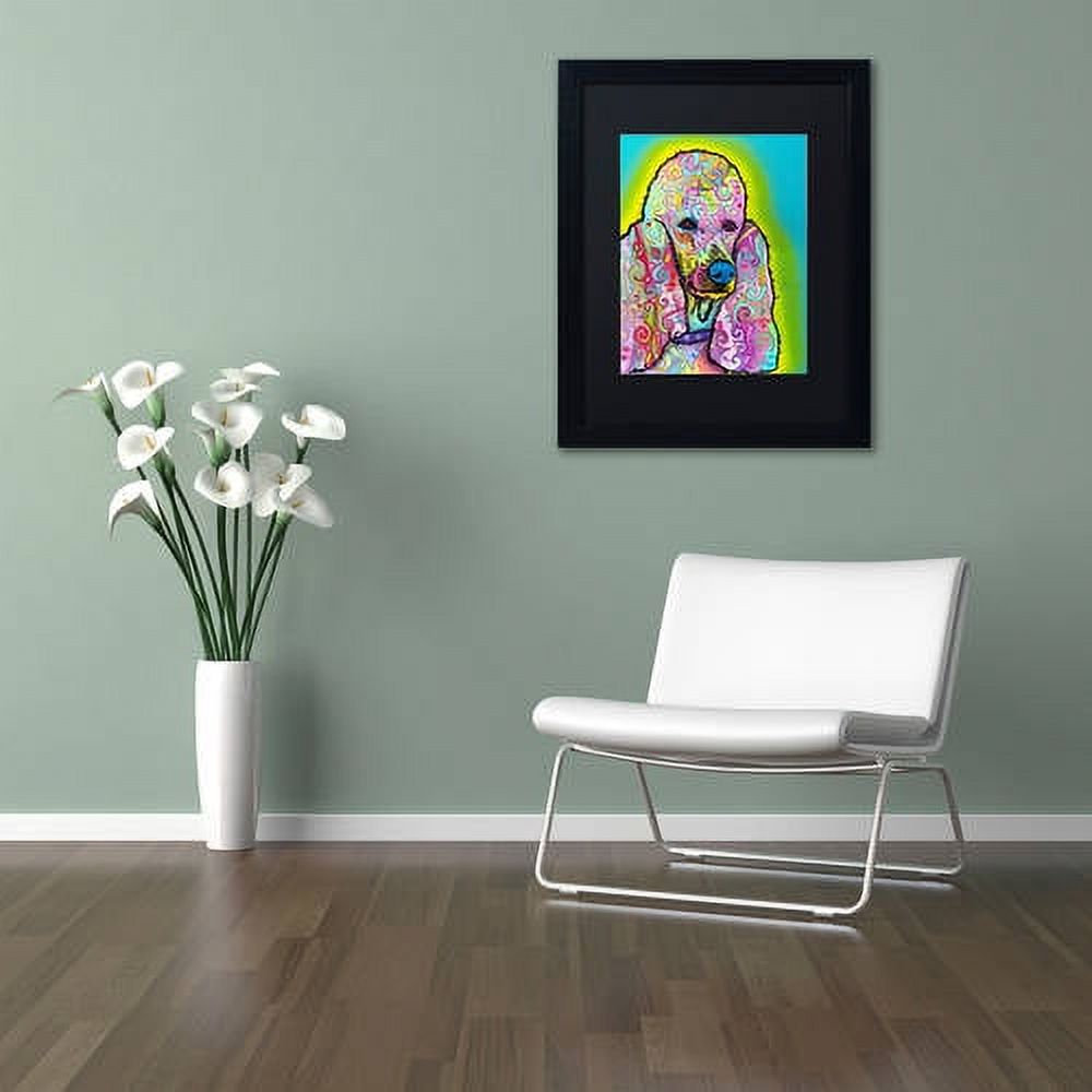 Trademark Fine Art "Poodle" Canvas Art by Dean Russo, Black Matte, Black Frame