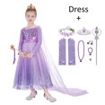 thumbnail image 3 of Vestido de Elsa con lentejuelas para niñas, disfraz de Anna, púrpura, fiesta de cumpleaños y Navidad, princesa JYF, 3 of 5