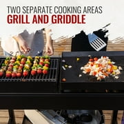 Royal Gourmet GD403 4-Burner Portable Flat Top Gas Grill and Griddle Combo Grill with Folding Legs