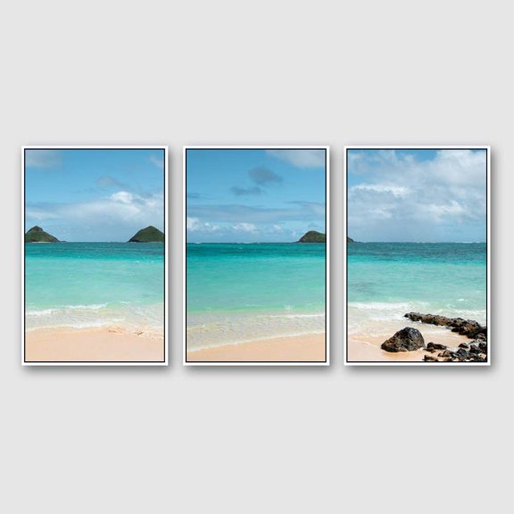 IDEA4WALL Framed Canvas Wall Art for Living Room, Bedroom Ocean Sea Beach Canvas Prints for Modern Home Decoration Ready to Hang