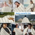 thumbnail image 5 of Sage Green Striped Cooling Blanket, Lightweight Breathable Summer Throw Blanket with Double Sided Cold Effect,Modern Farmhouse Green Stripes Picnic Beach Blankets Bed Sheet for Hot Sleepers 40"x60", 5 of 8