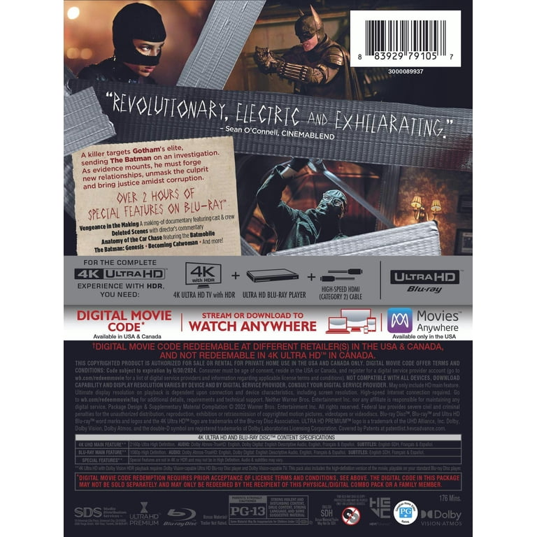 DC Movies: The Batman 4K UHD Steelbook + Blu-ray Movie - Walmart.com