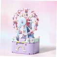 thumbnail image 3 of HINTRMENT 1 Set of Building Blocks Music Box Decor Violet Plastic DIY Music Box Model for Christmas, 3 of 6