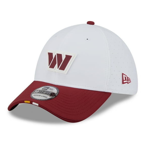 Men's New Era  White/Burgundy Washington Commanders 2025 NFL Training Camp 39THIRTY Flex Hat