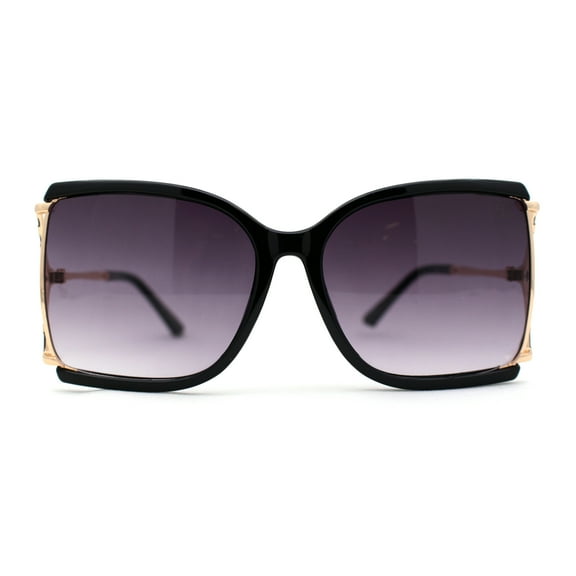 Womens Exposed Lens 90s Designer Butterfly Chic Luxury Sunglasses Black Smoke