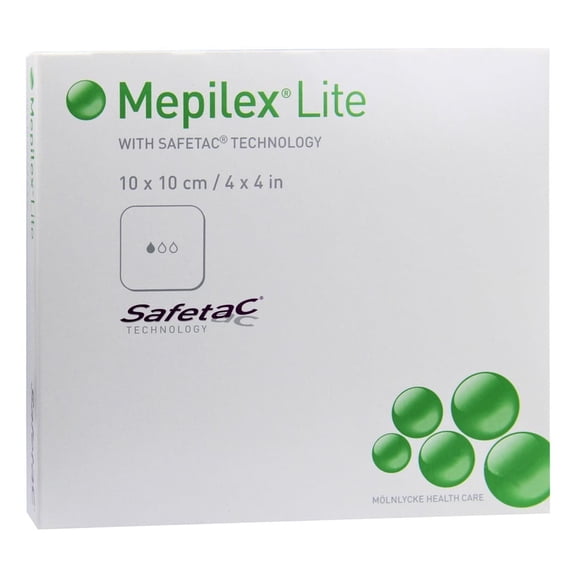 Mepilex Lite Thin Foam Dressings, 4 x 4 Inch, Sterile - Case of 50