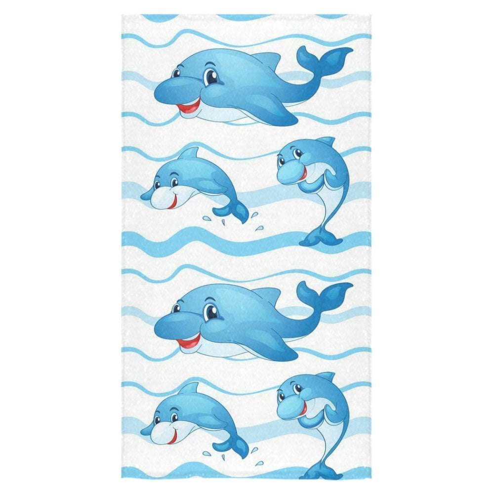 ZKGK Ocean Dolphin Bath Towel Beach Towel Bathroom Body Shower Towel 30